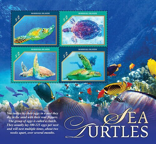 2020/12 - MARSHALL ISLANDS - SEA TURTLES     4V  complet set    MNH ** T