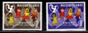 Maldive Islands Scott 95-96 Unicef stamps