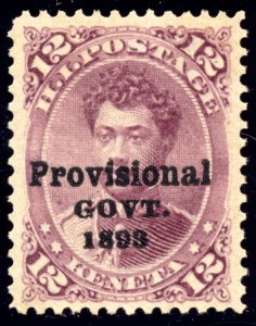 Hawaii 69 12c Prince Leleiohoku 1893 Provisional Govt. 1893 PSAG grade 80 NH