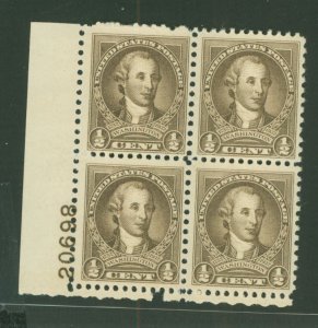 United States #704 Mint (NH) Plate Block