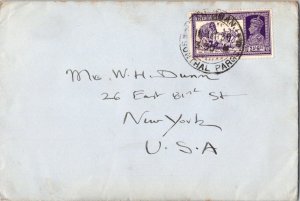 India 2a6p Dak Bullock Cart 1937 Sahibganj, Sonthal Pargs. to New York, N.Y. ...