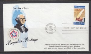 US Sc 2360 FDC. 1987 22c US Constitution, Fluegel cachet, fresh, VF