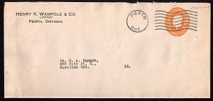 Canada #  EN502-40a  Wmk cover to Hamilton Cat $ 5