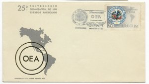 URUGUAY 1974 OAS OEA ORGANIZATION OF AMERICAN STATES, 25 TH ANNIV MAPS EMBLEMS