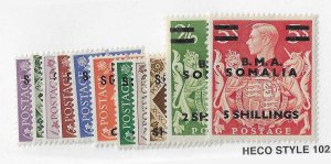 Great Britain Offices in Somalia Sc #10-20  set of 11 OG VF