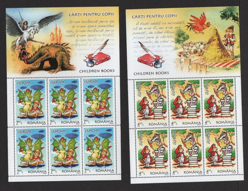 $Romania Sc#5166-5167 M, NH, VF, set/2 sheets/6, Childrens books, Cv. $43.50