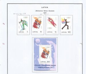 LATVIA - 1994 - Lillehammer Olympics - Perf 4v Set & S/Sheet-Mint Lightly Hinged