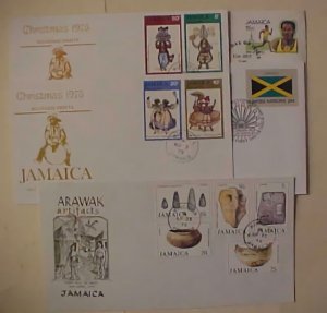 JAMAICA  FDC  5 DIFF. 1975-1983 CACHET UNADDRESSED