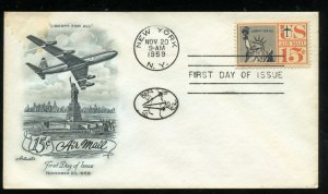 US C58 15c Air Mail Statue of Liberty UA Artmaster cachet FDC