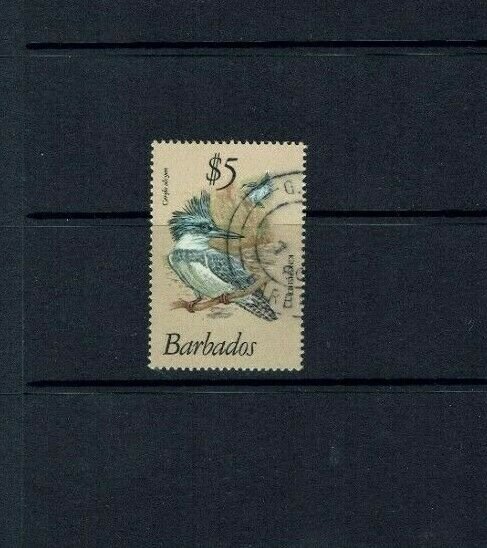 Barbados: 1979 $5 definitive Stamp FU, Belted Kingfisher, Fine used