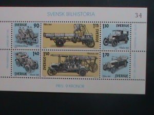 SWEDEN-1980 SC#1334  HISTORY OF SWEDISH AUTOMOBILES: MNH S/S SHEET-VERY FINE