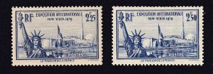 France 1939-40 -    Statue of Liberty - M-VF-LH set # 372-373