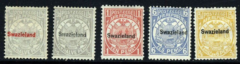 SWAZILAND QV 1889 Swazieland Overprints on Transvaal Group SG 1 to SG 10 MINT