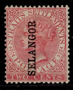 MALAYSIA - Selangor QV SG30, 2c pale rose, M MINT. Cat £100.