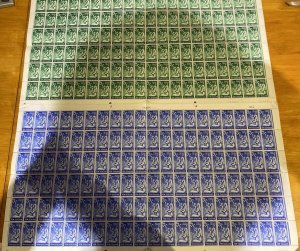 New Zealand 1949 Set of 2 SG698-699 in Complete Sheets of 120 Includes 'No St...