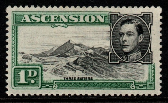 ASCENSION SG39d 1949 1d BLACK & GREEN p13 MTD MINT