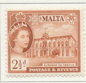 1956 British Dominion MALTA 2 1/2d MH* Stamp A28P47F30376-