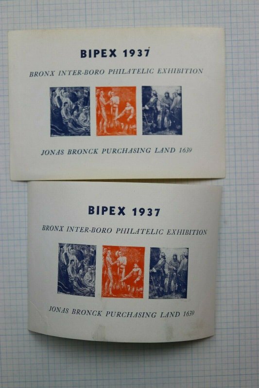 1937 BIPEX Bronx NY Inter-Boro Jonas Bronck Philatelic Expo Souvenir Label Ad