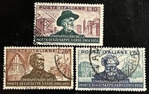 Italy Scott# 594-596 Used VF  Cat $24.25