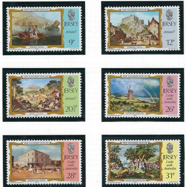 Jersey 340-45 MNH 1984 Paintings (fe6625)