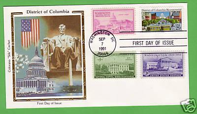 #2561 District of Columbia COLORANO SILK 4 Stamp COMBO