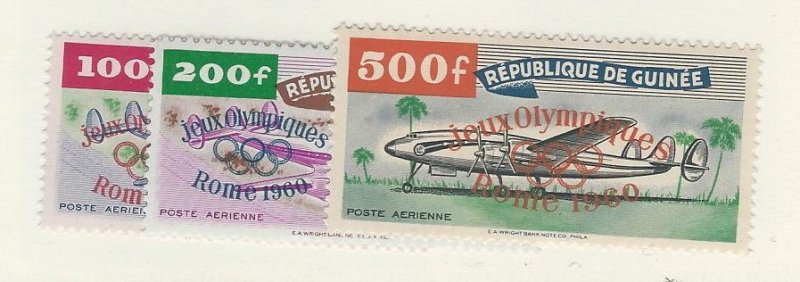 Guinea, Postage Stamp, #C24-C26 VF Mint NH, 1960 Airplanes, Olympics