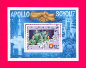 MAURITANIA 1975 Space Cooperation USSR-USA SOYUZ-APOLLO s-s ScC159 Mi Bl.13(527)