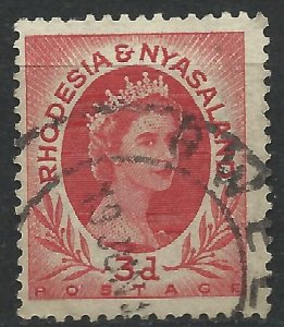 Rhodesia & Nyasaland 1954 - 3d Elizabeth II - SG4 used