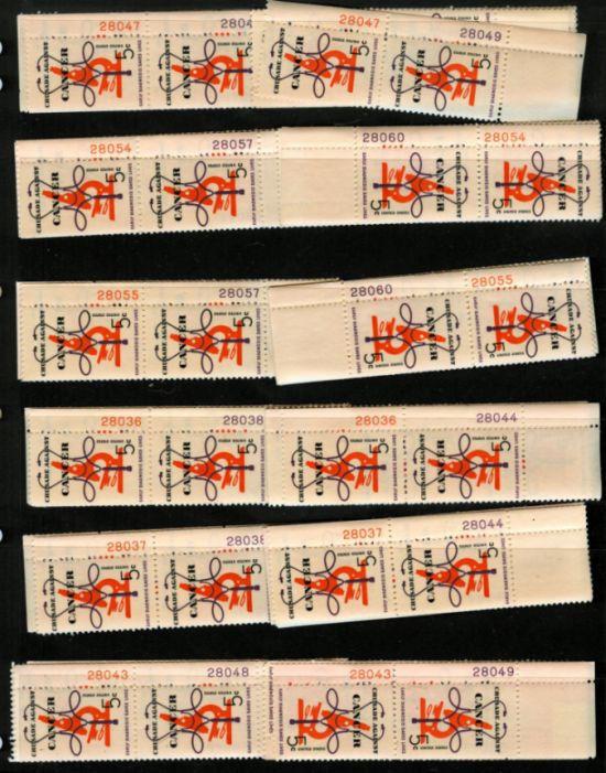 1965 Cancer Crusade Sc 1263 MNH CMS all plate numbers & positions