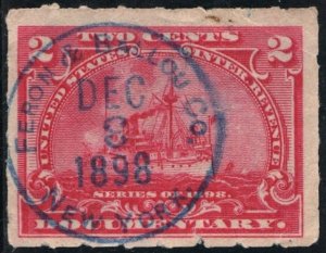 R164 2¢ Documentary Stamp (1898) Used/CDS