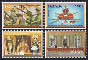 Uganda 215-218,218a sheet,MNH.Michel 195-198,Bl.14. QE II coronation-25,1978.