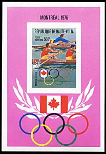 Upper Volta C233, MNH imperf., Montreal Summer Olympics souvenir sheet