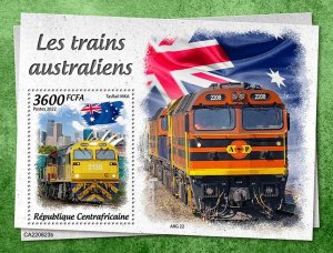 C A R - 2022 - Australian Trains - Perf Souv Sheet - Mint Never Hinged
