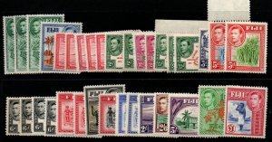 FIJI SG249/66b 1938-55 DEFINITIVE SET COMPLETE WITH ALL SHADES & PERFS MTD MINT
