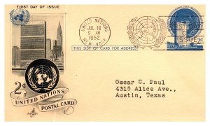 United Nations, New York, Government Postal Card