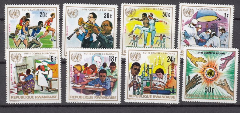 J27279 1972 rwanda set mnh #486-93 designs