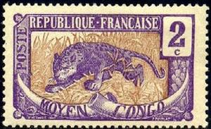 Leopard, Middle Congo stamp SC#2 Mint
