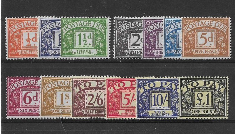 Great Britain Sc #J55-J67 set of 13 dues NH VF