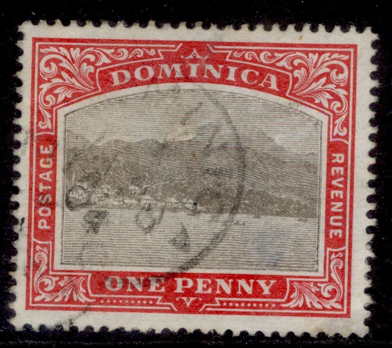 DOMINICA EDVII SG28, 1d grey & red, FINE USED.