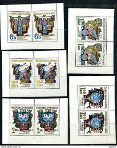 Czechoslovakia 1974 Mi 2195-9 MNH 1/2 of each sheet UNESCO 12927