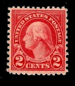 US 1923  SC# 579 2 c WASHINGTON MINT H - Crisp Color 