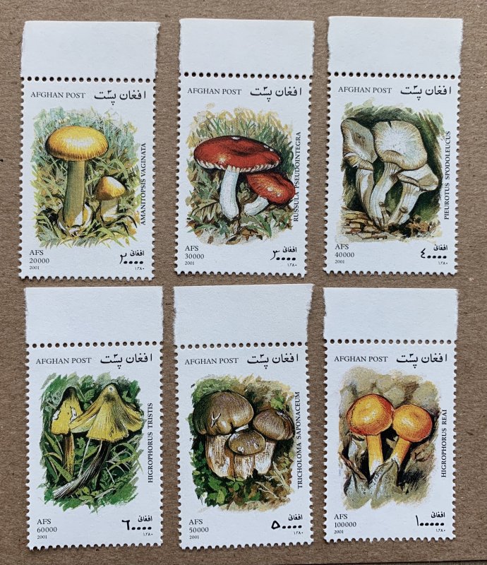 Afghanistan 2001 Mushrooms fungi, MNH.  Mi 1951-1956, CV  €5.00