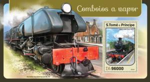 Sao Tome & Principe 2016 MNH Steam Trains Engines Locomotives 1v S/S Stamps