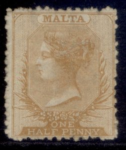 MALTA QV SG14, ½d buff brown, M MINT. Cat £160.