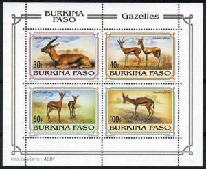 BURKINA FASO SHEET MNH GAZELLES WILDLIFE