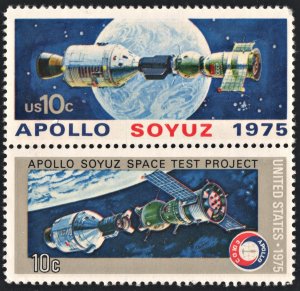 SC#1569-70 10¢ Apollo-Soyuz Mission Pair (1975) MNH