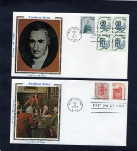 1581-1582 Americana Series, FDC set/2 Colorano Silk