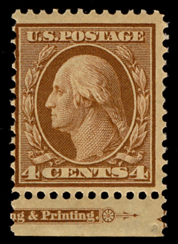 US #334 SCV $87.50 F/VF mint never hinged,  nice fresh color  4c Washington, ...