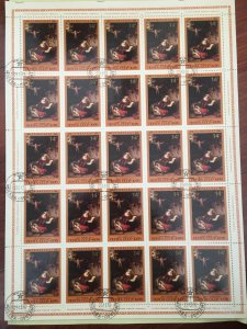 USSR Russia 1976 Sheet Art Painting Rembrandt Holy Family Religions Stamps CTO