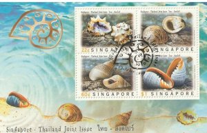 1997 SINGAPORE-THAILAND Joint Issue - Sea Shells MS CTO SG#MS912